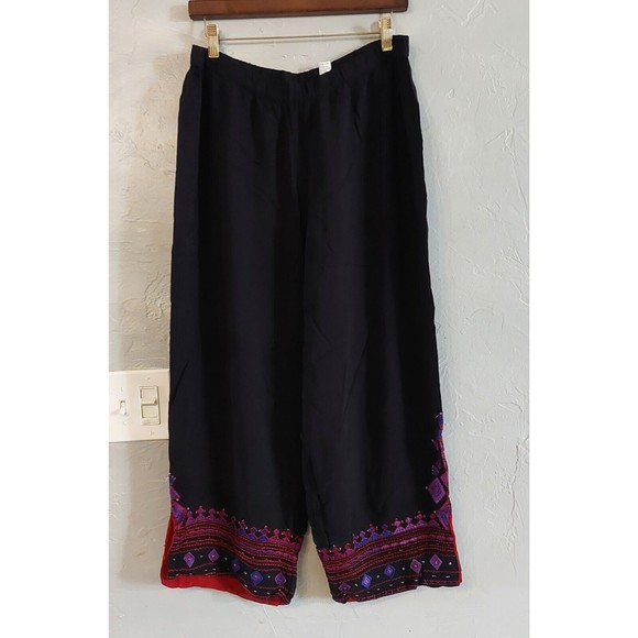 Chicos Design Pants Women's Size 3 (XL),Rayón, Embroidery, Black ,Straingh Legs. - Picture 9 of 9